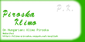 piroska klimo business card